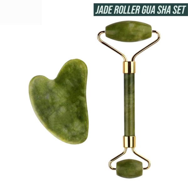 Jade Roller Gua Sha Set - Face Roller - Image 3