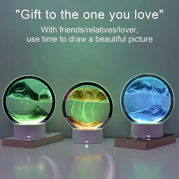 Sandscape Lamp 3D Moving Sand Art Frame Night Light - Image 2