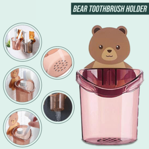 Wall Mounted Teddy Bear Toothbrush Holder Cup
