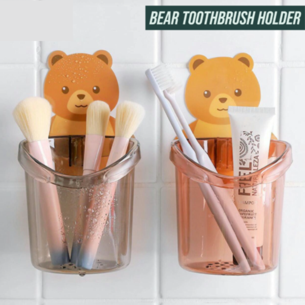 Wall Mounted Teddy Bear Toothbrush Holder Cup - Image 7