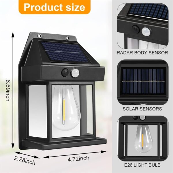 Waterproof Outdoor LED Solar Wall Lamp - Image 4