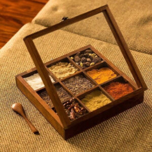 Kitchen & Dining Wooden Masala Jar Box