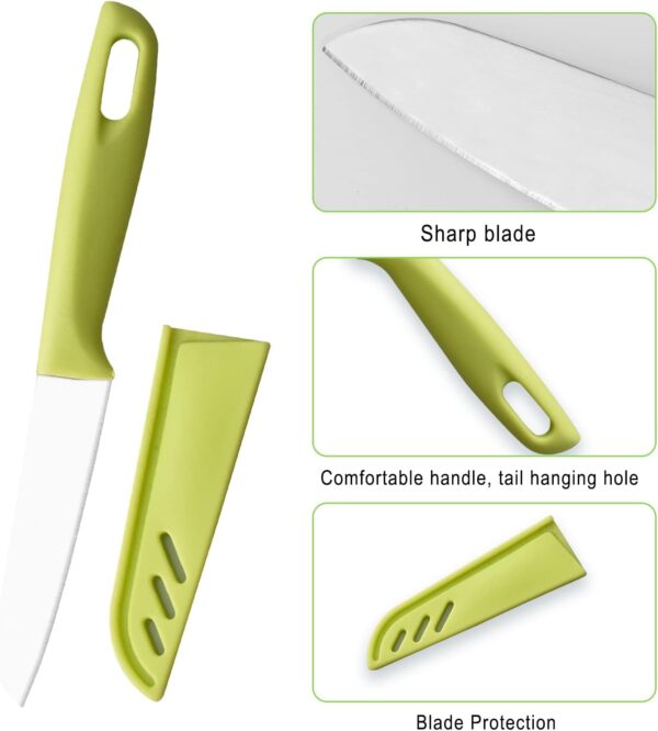 Sharp and Durable Small Kitchen Knife with Protective Cover - Image 3